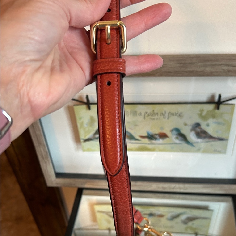 Coach Rust colored crossbody strap with Gold Hardware - Picture 4 of 13